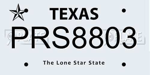 PRS8803 Texas License Plate