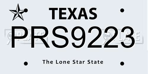 PRS9223 Texas License Plate