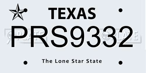 PRS9332 Texas License Plate