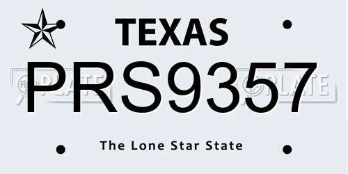 PRS9357 Texas License Plate