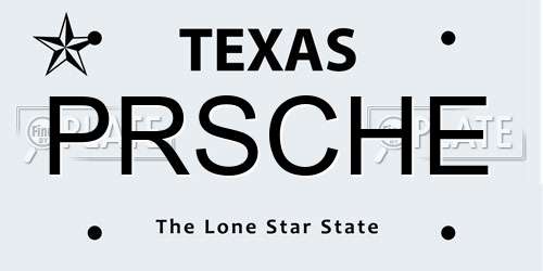 PRSCHE Texas License Plate
