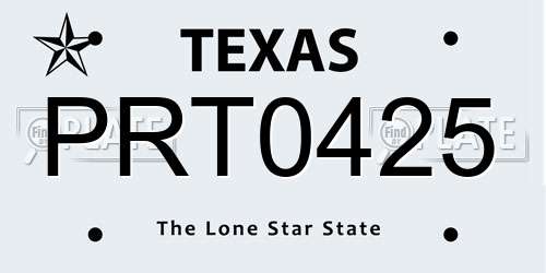 PRT0425 Texas License Plate
