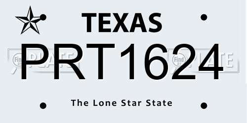 PRT1624 Texas License Plate