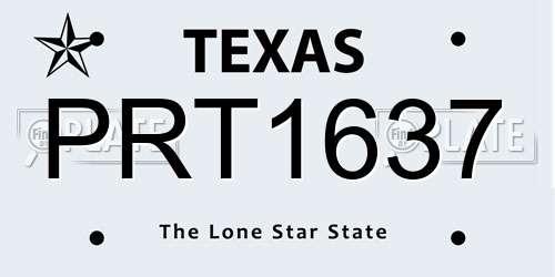 PRT1637 Texas License Plate