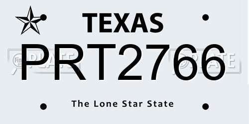 PRT2766 Texas License Plate