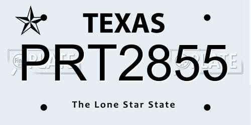 PRT2855 Texas License Plate