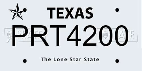 PRT4200 Texas License Plate