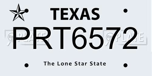 PRT6572 Texas License Plate