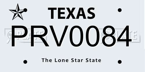 PRV0084 Texas License Plate