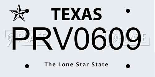 PRV0609 Texas License Plate