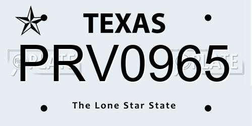 PRV0965 Texas License Plate
