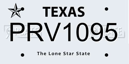PRV1095 Texas License Plate