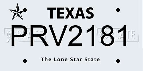 PRV2181 Texas License Plate