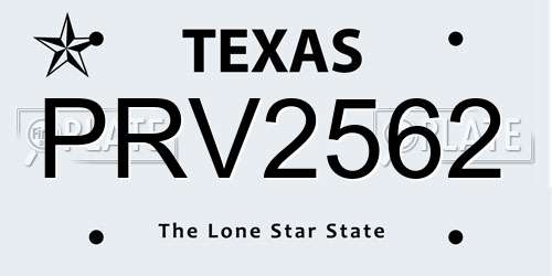 PRV2562 Texas License Plate