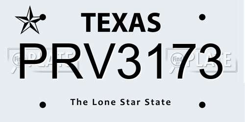 PRV3173 Texas License Plate