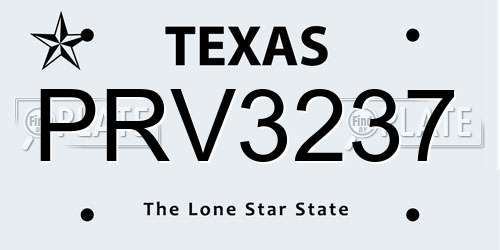 PRV3237 Texas License Plate