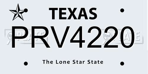 PRV4220 Texas License Plate