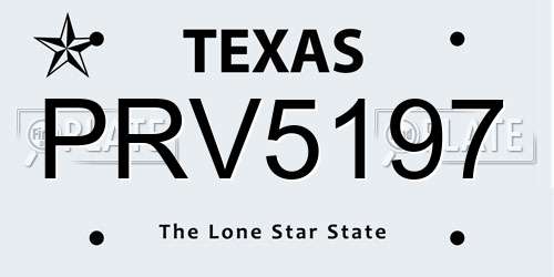 PRV5197 Texas License Plate