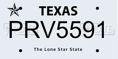 PRV5591 Texas License Plate