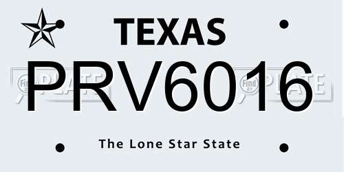 PRV6016 Texas License Plate