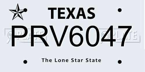 PRV6047 Texas License Plate