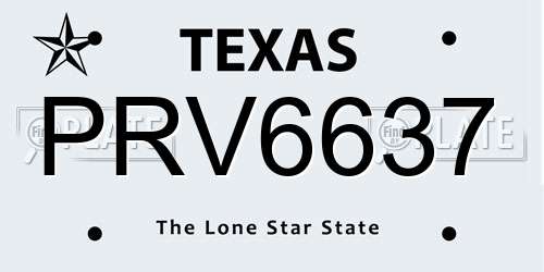 PRV6637 Texas License Plate