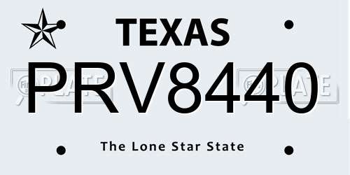 PRV8440 Texas License Plate