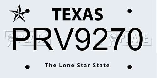 PRV9270 Texas License Plate