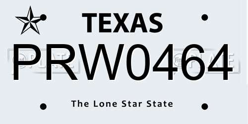 PRW0464 Texas License Plate