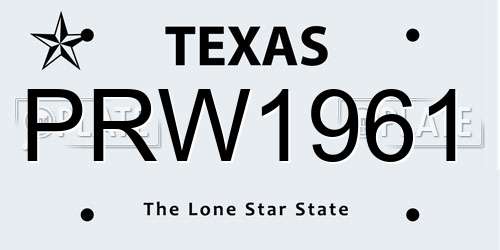 PRW1961 Texas License Plate