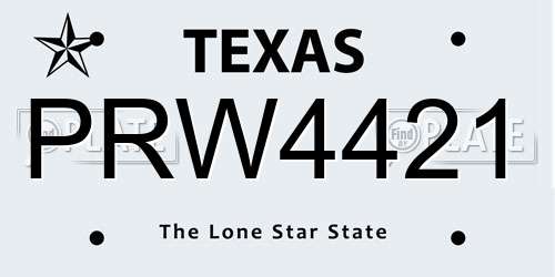 PRW4421 Texas License Plate