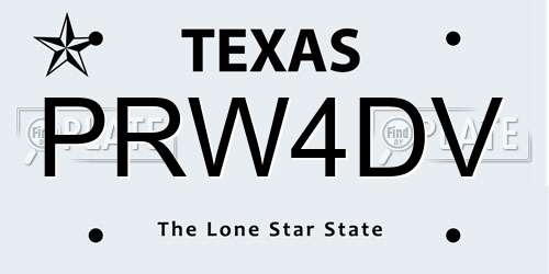 PRW4DV Texas License Plate