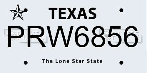 PRW6856 Texas License Plate
