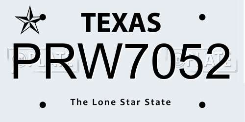 PRW7052 Texas License Plate