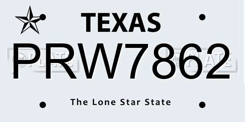 PRW7862 Texas License Plate