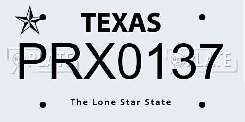 PRX0137 Texas License Plate