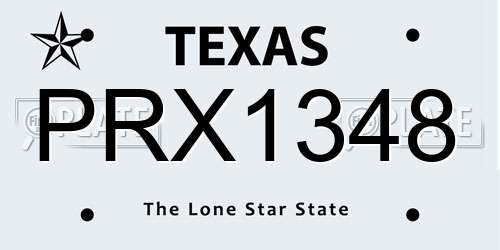 PRX1348 Texas License Plate