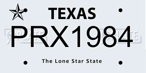 PRX1984 Texas License Plate