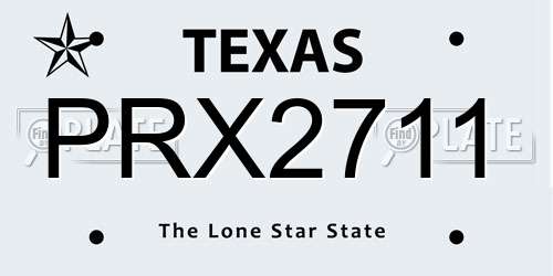 PRX2711 Texas License Plate