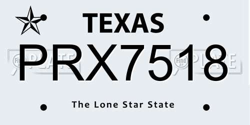 PRX7518 Texas License Plate