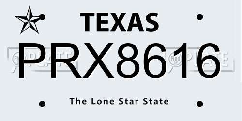 PRX8616 Texas License Plate
