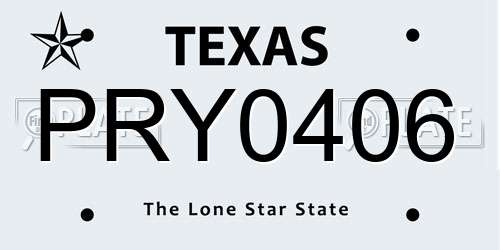 PRY0406 Texas License Plate
