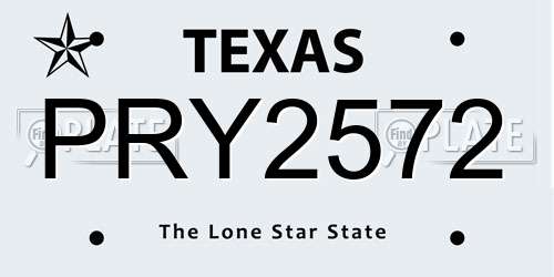 PRY2572 Texas License Plate