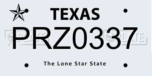 PRZ0337 Texas License Plate