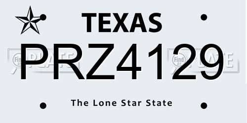 PRZ4129 Texas License Plate