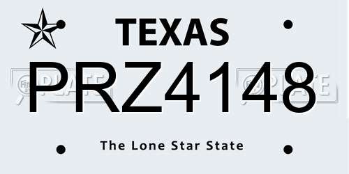 PRZ4148 Texas License Plate