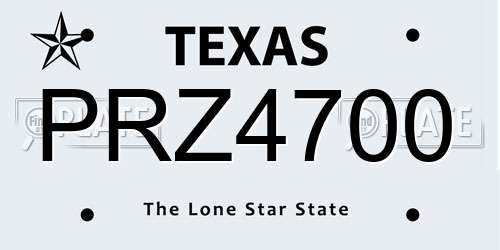 PRZ4700 Texas License Plate