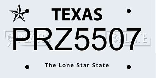 PRZ5507 Texas License Plate