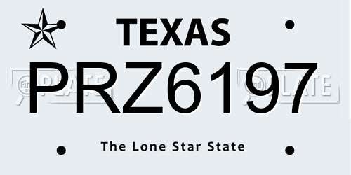 PRZ6197 Texas License Plate