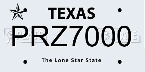 PRZ7000 Texas License Plate